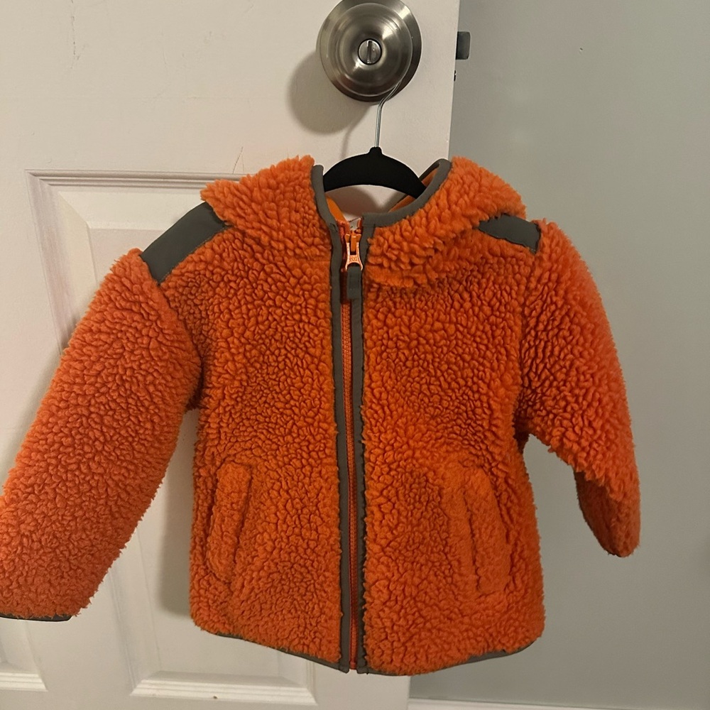 Hanna Andersson Orange Sherpa Kids Jacket